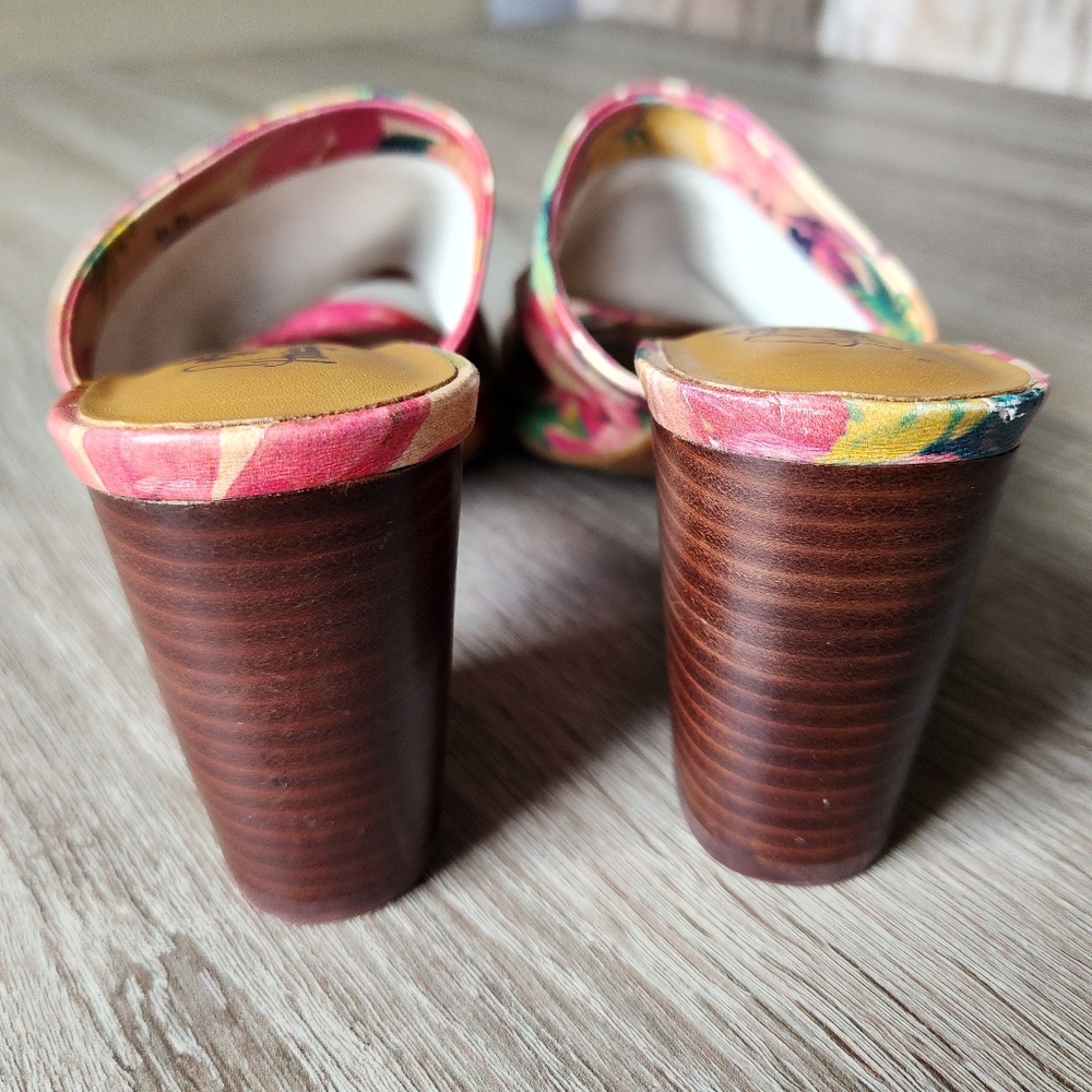 Patricia Nash Poema Leather Open Toe Mules Dress Sandals Size 9.5 - Picture 4 of 8